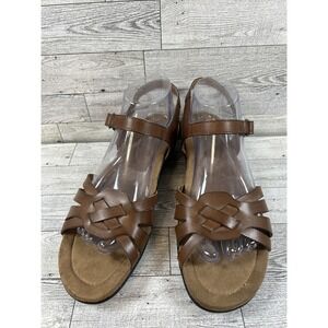 THOM MCAN Walden Brown‎ Leather Ankle Strappy Sandals Size 9.5M EU 42